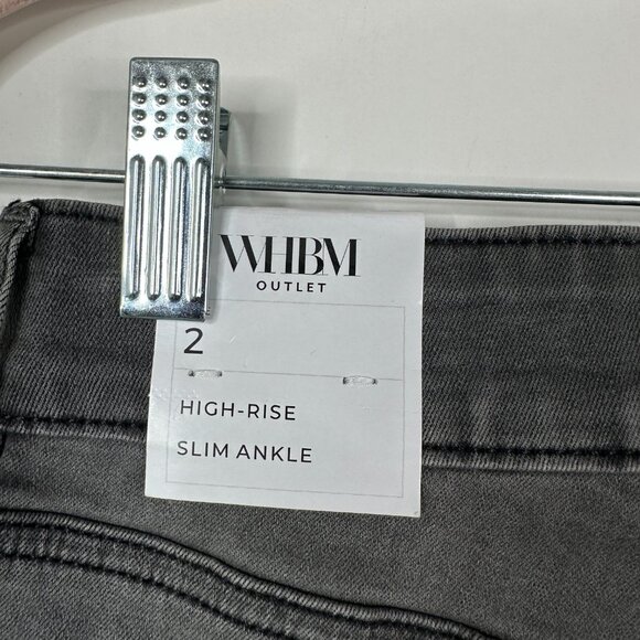 NWT White House Black Market High Rise Slim w/ Stones Jeans Slate Wash 2 #WHBM41 - Picture 5 of 11